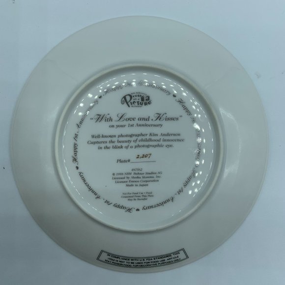 Kim Anderson's Pretty As A Picture "WITH LOVE AND KISSES" Plate 1998 by Enesco - Picture 4 of 4